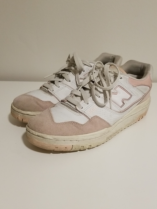 New Balance Shoes - New Balance White and Light Pink Women's Suede Accent Sneakers